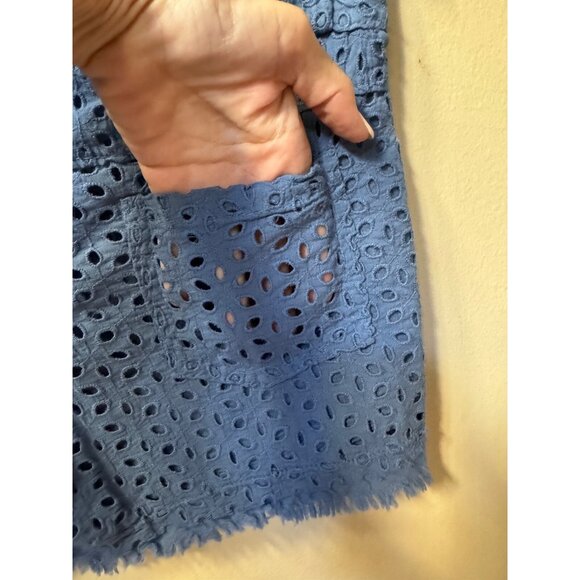 Beachy Boho Women's Blue Eyelet Lace Medium‎ Rise Cutoff Shorts Size S Resort - Picture 9 of 16